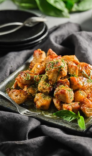 Garlic Butter Pork Steak Bites