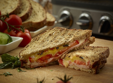 Ham Panini with Balsamic Hummus