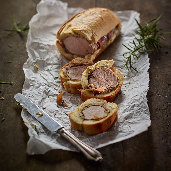 Pork Tenderloin Baked in a Baguette