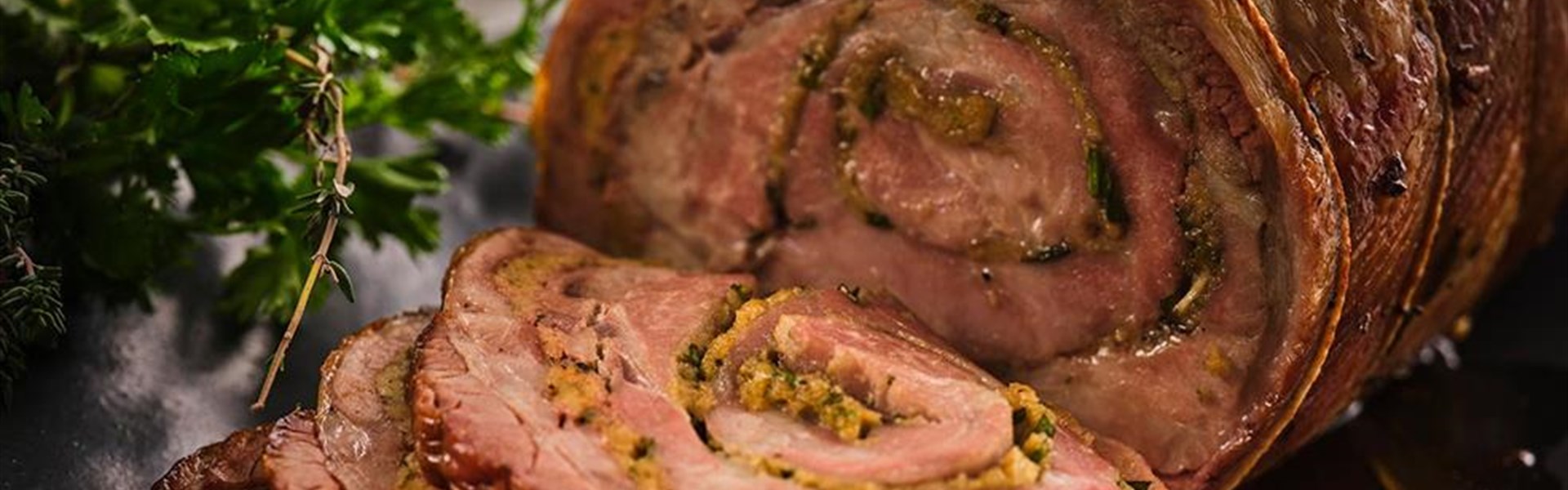 Herb Stuffed Braised Pork Roast
