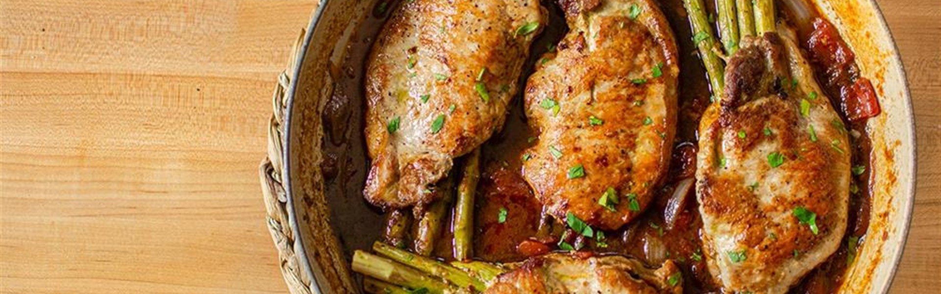 Asparagus Stuffed Pork Chops