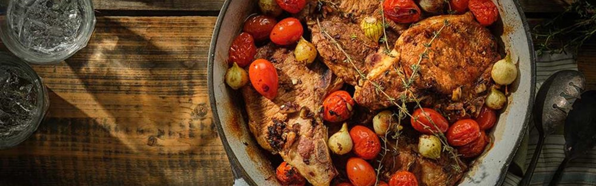 Balsamic Pork Chops and Tomatoes