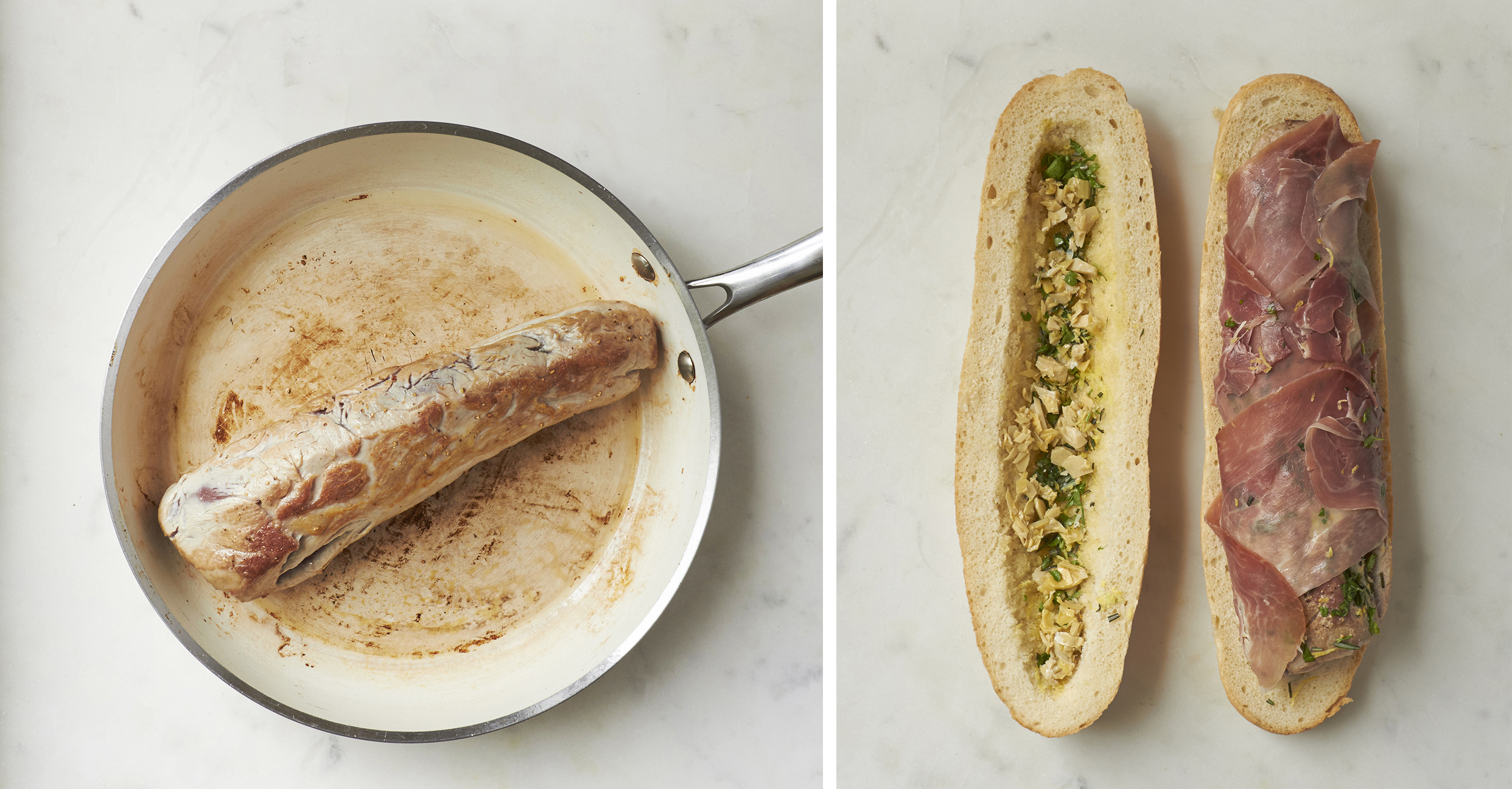 Pork Tenderloin Baked in a Baguette